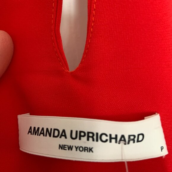 Amanda Uprichard Madison Jumpsuit Red Spaghetti Strap Romper Pantsuit Size P - Picture 7 of 16